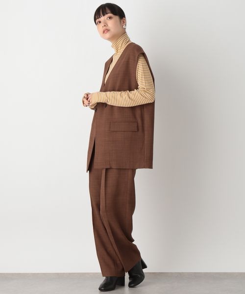 LOWRYS FARM（ローリーズファーム）の「バスケットルーズベスト（ジャケット/アウター・レディース・アイボリー08/ブラック09/ブラウン58/グリーン75・F）」の22枚目の写真