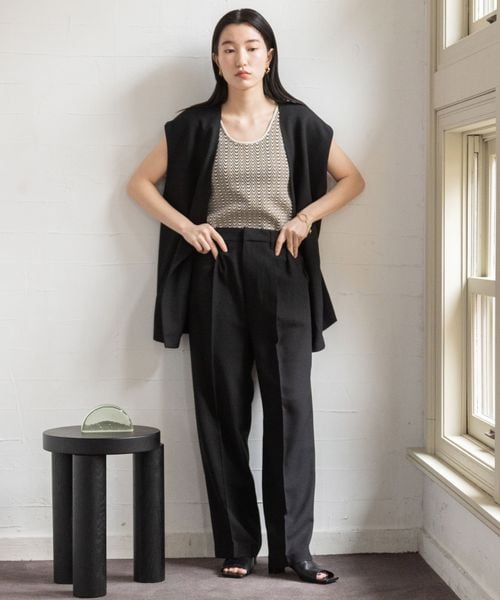 LOWRYS FARM（ローリーズファーム）の「バスケットルーズベスト（ジャケット/アウター・レディース・アイボリー08/ブラック09/ブラウン58/グリーン75・F）」の11枚目の写真