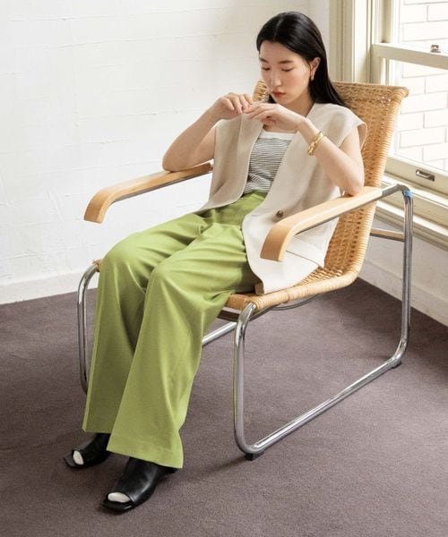 LOWRYS FARM（ローリーズファーム）の「バスケットルーズベスト（ジャケット/アウター・レディース・アイボリー08/ブラック09/ブラウン58/グリーン75・F）」の6枚目の写真