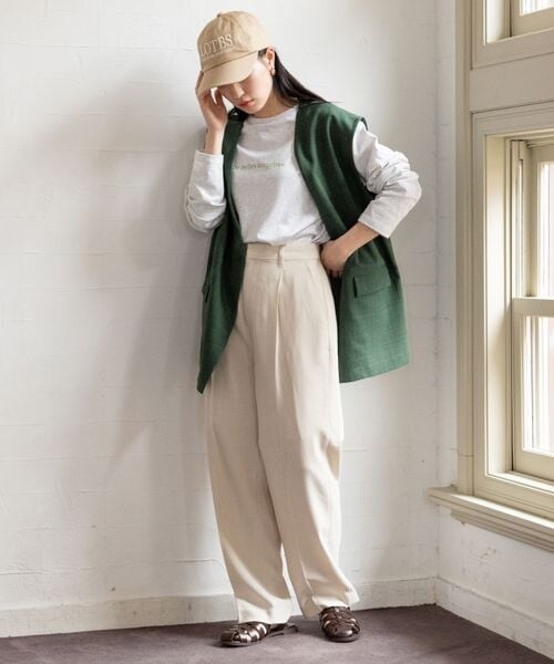 LOWRYS FARM（ローリーズファーム）の「バスケットルーズベスト（ジャケット/アウター・レディース・アイボリー08/ブラック09/ブラウン58/グリーン75・F）」の15枚目の写真