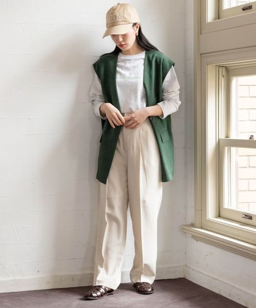 LOWRYS FARM（ローリーズファーム）の「バスケットルーズベスト（ジャケット/アウター・レディース・アイボリー08/ブラック09/ブラウン58/グリーン75・F）」の14枚目の写真