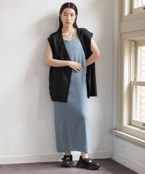 LOWRYS FARM（ローリーズファーム）の「バスケットルーズベスト（ジャケット/アウター・レディース・アイボリー08/ブラック09/ブラウン58/グリーン75・F）」の10枚目の写真