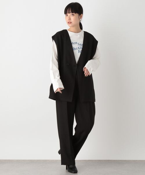 LOWRYS FARM（ローリーズファーム）の「バスケットルーズベスト（ジャケット/アウター・レディース・アイボリー08/ブラック09/ブラウン58/グリーン75・F）」の20枚目の写真