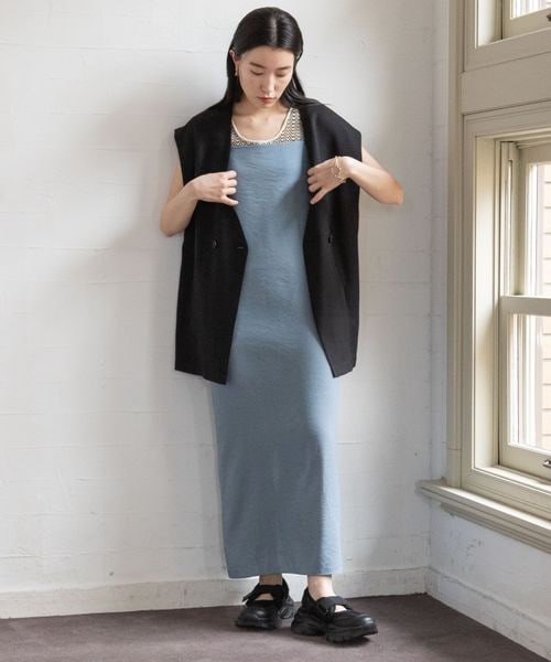 LOWRYS FARM（ローリーズファーム）の「バスケットルーズベスト（ジャケット/アウター・レディース・アイボリー08/ブラック09/ブラウン58/グリーン75・F）」の9枚目の写真