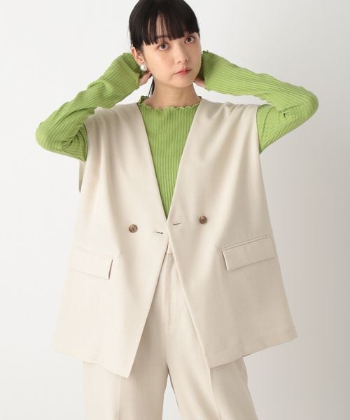 LOWRYS FARM（ローリーズファーム）の「バスケットルーズベスト（ジャケット/アウター・レディース・アイボリー08/ブラック09/ブラウン58/グリーン75・F）」の18枚目の写真