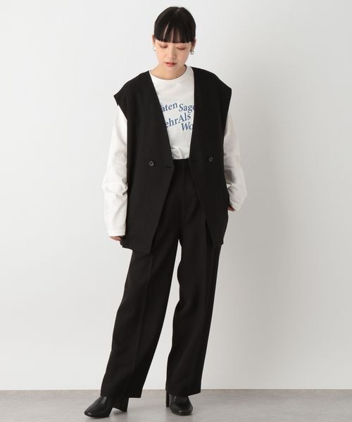 LOWRYS FARM（ローリーズファーム）の「バスケットルーズベスト（ジャケット/アウター・レディース・アイボリー08/ブラック09/ブラウン58/グリーン75・F）」の21枚目の写真