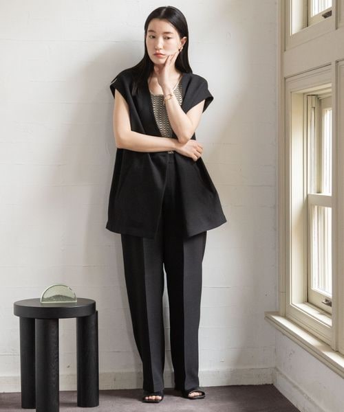 LOWRYS FARM（ローリーズファーム）の「バスケットルーズベスト（ジャケット/アウター・レディース・アイボリー08/ブラック09/ブラウン58/グリーン75・F）」の12枚目の写真