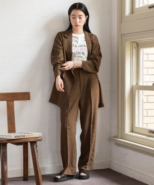 LOWRYS FARM（ローリーズファーム）の「バスケットワイドパンツ（パンツ・レディース・アイボリー08/ブラック09/ブラウン58・M/L）」の14枚目の写真