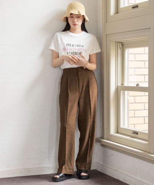 LOWRYS FARM（ローリーズファーム）の「バスケットワイドパンツ（パンツ・レディース・アイボリー08/ブラック09/ブラウン58・M/L）」の13枚目の写真