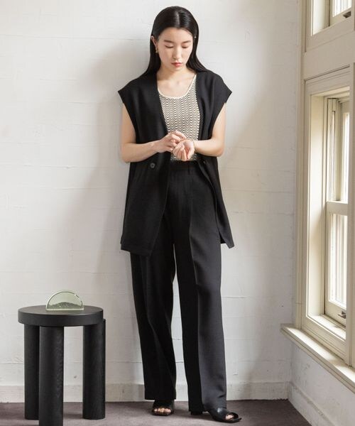 LOWRYS FARM（ローリーズファーム）の「バスケットワイドパンツ（パンツ・レディース・アイボリー08/ブラック09/ブラウン58・M/L）」の10枚目の写真