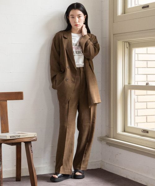 LOWRYS FARM（ローリーズファーム）の「バスケットワイドパンツ（パンツ・レディース・アイボリー08/ブラック09/ブラウン58・M/L）」の12枚目の写真