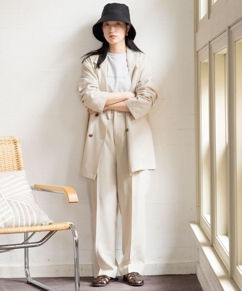 LOWRYS FARM（ローリーズファーム）の「バスケットワイドパンツ（パンツ・レディース・アイボリー08/ブラック09/ブラウン58・M/L）」の6枚目の写真