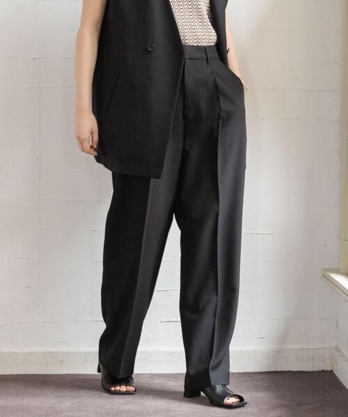 LOWRYS FARM（ローリーズファーム）の「バスケットワイドパンツ（パンツ・レディース・アイボリー08/ブラック09/ブラウン58・M/L）」の2枚目の写真