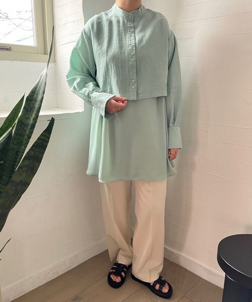 LOWRYS FARM(ローリーズファーム)の「スタイルUP/タックワイドパンツ(パンツ・レディース・アイボリー08/ブラック09/ブラウン58/グリーン72・S/M/L)」の15枚目の写真