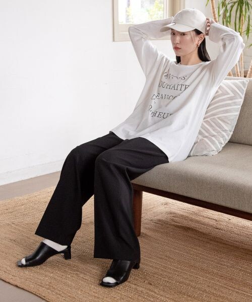 LOWRYS FARM(ローリーズファーム)の「スタイルUP/タックワイドパンツ(パンツ・レディース・アイボリー08/ブラック09/ブラウン58/グリーン72・S/M/L)」の18枚目の写真