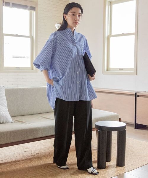 LOWRYS FARM(ローリーズファーム)の「スタイルUP/タックワイドパンツ(パンツ・レディース・アイボリー08/ブラック09/ブラウン58/グリーン72・S/M/L)」の17枚目の写真