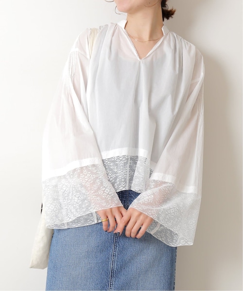 Spick & Span（スピックアンドスパン）の「≪予約≫レースヴィンテージライクブラウス（その他・ホワイト/フリー）」の1枚目の写真