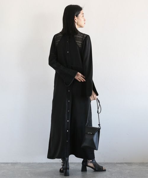 2Pレースキリカエジャケット＊ワンピース HARE ハレ 2Pレースキリカエジャケットドレス ブラック/M｜結婚