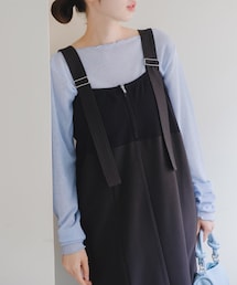 Kastane | 【サイズ展開あり】リブ切替ジャンスカ(ワンピース/ドレス)