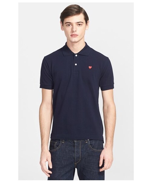 COMME des GARCONS（コムデギャルソン）の「Comme des Garçons Cotton Piqué Polo（ポロシャツ・メンズ・Navy/White・Regular X-Large/Regular Small/Regular Large/Regular Medium）」の3枚目の写真