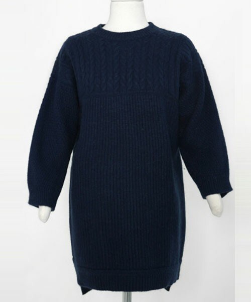 DHOLIC（ディーホリック）の「ハーフスリーブモヘアロングニット（ニット/セーター・レディース・ライトベージュ/ベージュ/ネイビー/グレー/ディープスカイブルー・ｆree/free）」の4枚目の写真