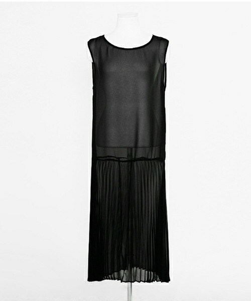 DHOLIC(ディーホリック)の「アコーディオンプリーツシフォンミディワンピース(ワンピース・レディース・クリーム/ブラック・free)」の2枚目の写真