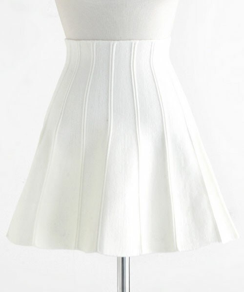 DHOLIC（ディーホリック）の「ジッパーニットフレアスカート（スカート・レディース・ブラック/アイボリー/ブルーパープル・free）」の2枚目の写真