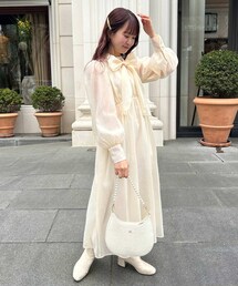 one after another NICE CLAUP | スタッフ考案！ボウタイ付きワンピース(ワンピース/ドレス)