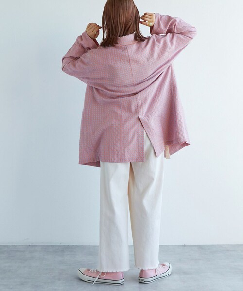 w closet(ダブルクローゼット)の「★先行予約★【セットアップ対応】ギンガムチェックテーラードジャケット【3月下旬入荷】(ジャケット/アウター・レディース・オフ/ブルー/サックス/オレンジ・FREE)」の20枚目の写真
