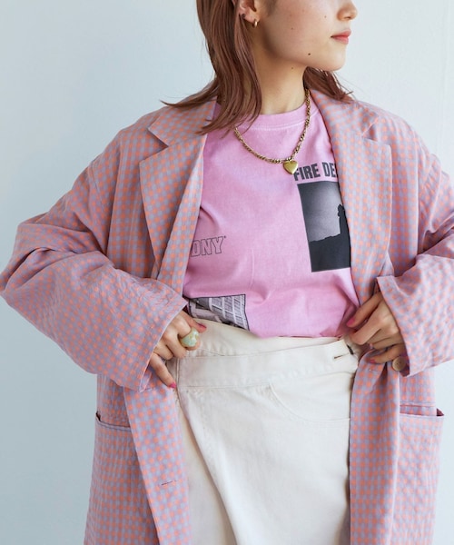 w closet(ダブルクローゼット)の「★先行予約★【セットアップ対応】ギンガムチェックテーラードジャケット【3月下旬入荷】(ジャケット/アウター・レディース・オフ/ブルー/サックス/オレンジ・FREE)」の22枚目の写真