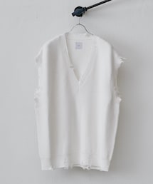 Lui's（ルイス）の「ダメージVネックベスト（ニット/セーター・メンズ）」