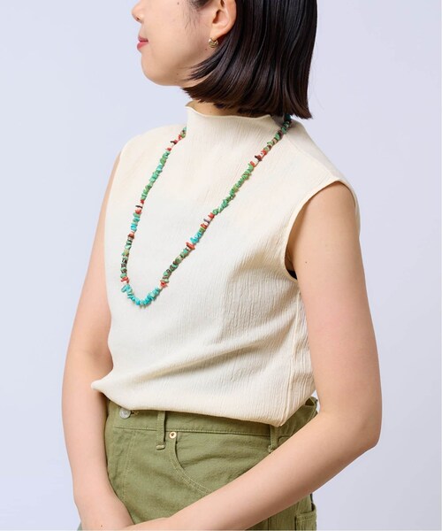 IENA LA BOUCLE 楊柳カットハイネック プルオーバー ホワイト IENA（イエナ）の「《予約》IENA LA BOUCLE 楊柳カットハイネックプル