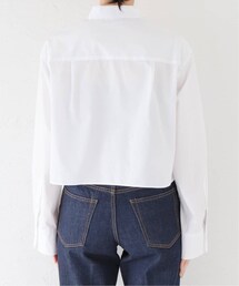 美品 ドゥーズィエムクラス Cropped BD シャツ ホワイト MUSE de Deuxieme classe(ミューズデドゥーズィエムクラス)の