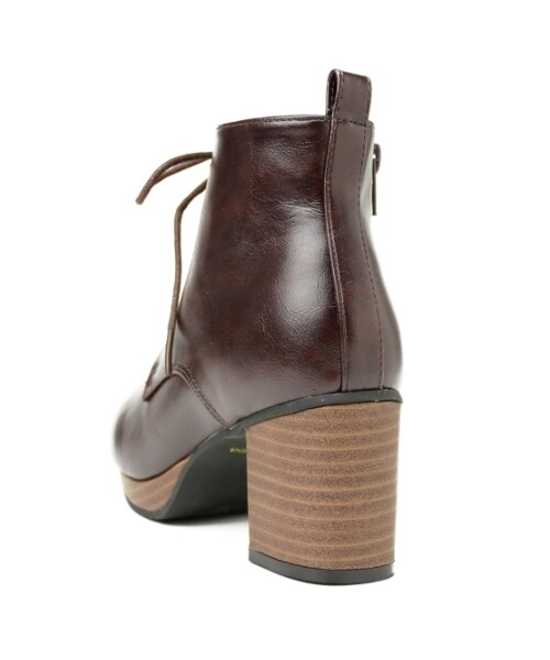 MAJESTIC LEGON（マジェスティックレゴン）の「編み上げブーティー（シューズ・レディース・D/ブラウン/ブラック柄/ブラック・S/M/L）」の6枚目の写真