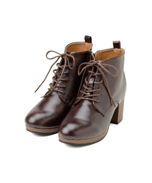 MAJESTIC LEGON（マジェスティックレゴン）の「編み上げブーティー（シューズ・レディース・D/ブラウン/ブラック柄/ブラック・S/M/L）」の7枚目の写真