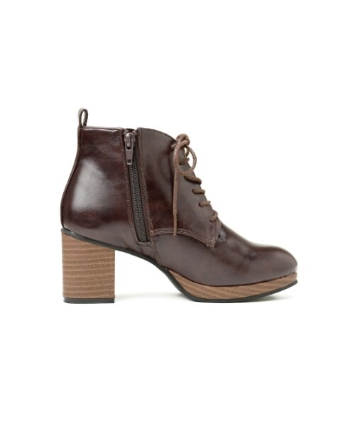 MAJESTIC LEGON（マジェスティックレゴン）の「編み上げブーティー（シューズ・レディース・D/ブラウン/ブラック柄/ブラック・S/M/L）」の5枚目の写真