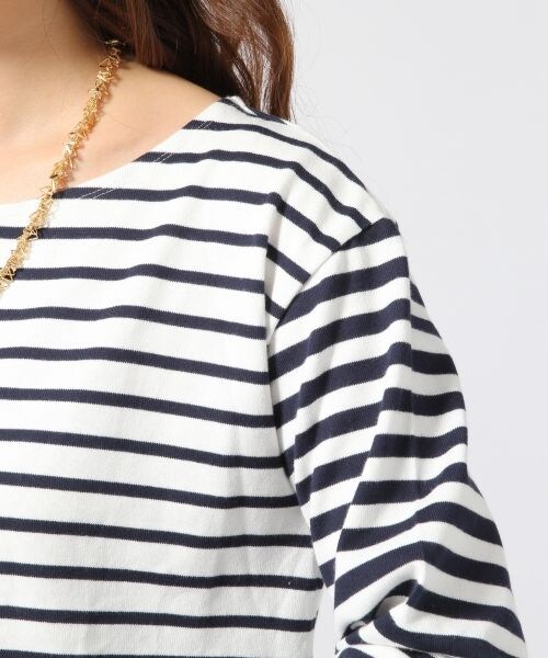 GLOBAL WORK（グローバルワーク）の「ソデカフスボーダープルオーバー８分袖（トップス・レディース・ホワイト×ネイビー05/ホワイト×レッド06/ネイビー×ホワイト88/ネイビー×グリーン89・Ｓ/Ｍ/Ｌ）」の13枚目の写真