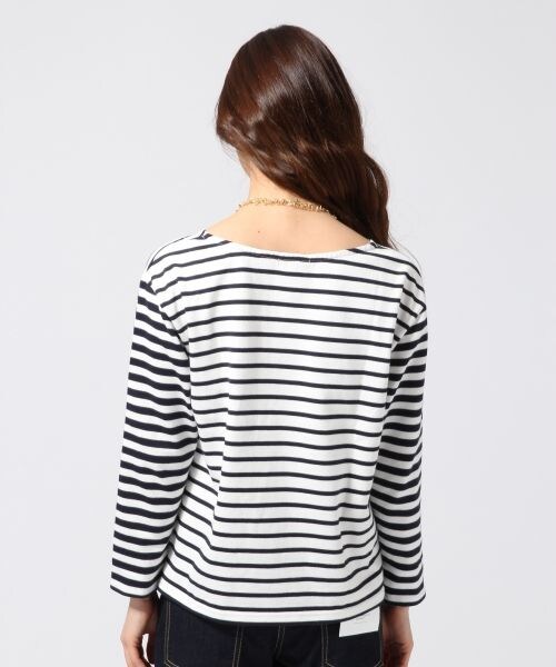 GLOBAL WORK（グローバルワーク）の「ソデカフスボーダープルオーバー８分袖（トップス・レディース・ホワイト×ネイビー05/ホワイト×レッド06/ネイビー×ホワイト88/ネイビー×グリーン89・Ｓ/Ｍ/Ｌ）」の10枚目の写真