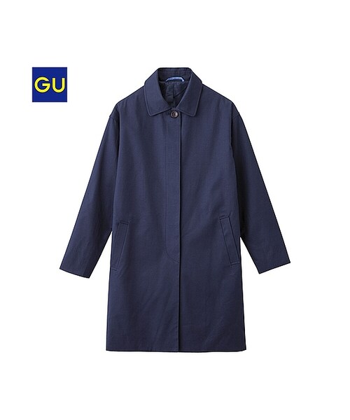 GU(ジーユー)の「(GU)ステンカラーコートA(WOMEN ⁄ アウター・レディース・NAVY/BEIGE・L/S/M/XL)」の1枚目の写真