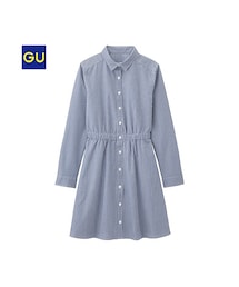 GU | （GU）シャツワンピース（長袖）(ワンピース/ドレス)