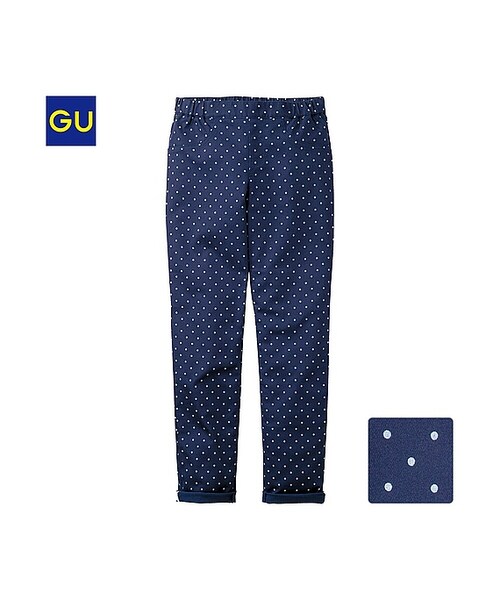 GU（ジーユー）の「（GU）ロールアップレギンスパンツ（ドット）（WOMEN ⁄ パンツ・その他・レディース・OFF WHITE/BLACK/BLUE・M/S/XL/L）」の3枚目の写真