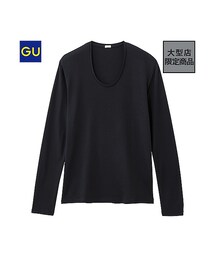 GU | （GU）フライスＵネックＴ（長袖）(トップス)