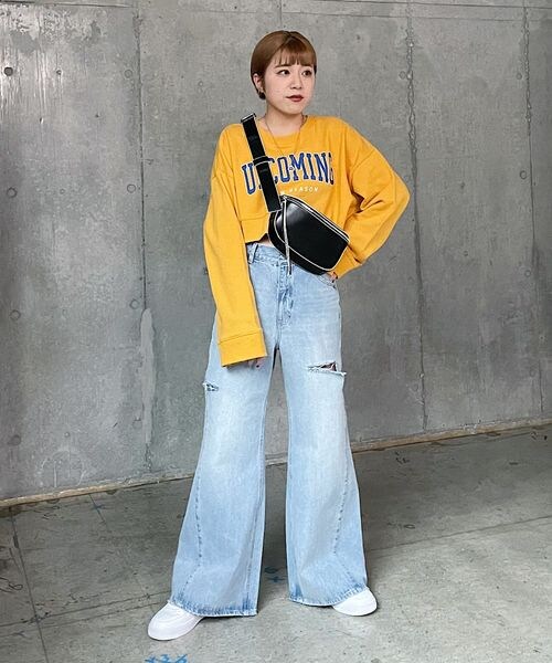 PAGEBOY(ページボーイ)の「カレッジショートスウェット(トップス・レディース・ブラック09/オートミール50/マスタード65・F)」の14枚目の写真