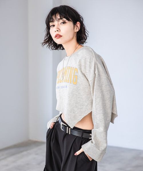 PAGEBOY(ページボーイ)の「カレッジショートスウェット(トップス・レディース・ブラック09/オートミール50/マスタード65・F)」の10枚目の写真