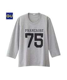 GU | （GU）グラフィックＴ（ナンバリング・７分袖）(トップス)