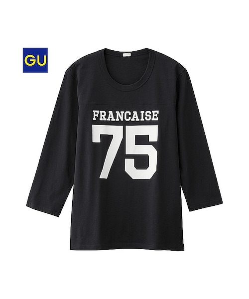 GU(ジーユー)の「(GU)グラフィックT(ナンバリング・7分袖)(MEN ⁄ グラフィックTシャツ・メンズ・BLACK/RED/GRAY・XL/L/S/M)」の1枚目の写真