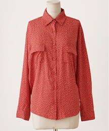 imvely | オープンネックドットシャツブラウス(シャツ/ブラウス)