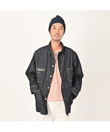 45R ライ麦デニムの908カバーオール（影色納戸　重） 45R ライ麦デニムの908カバーオール（影色納戸 重）