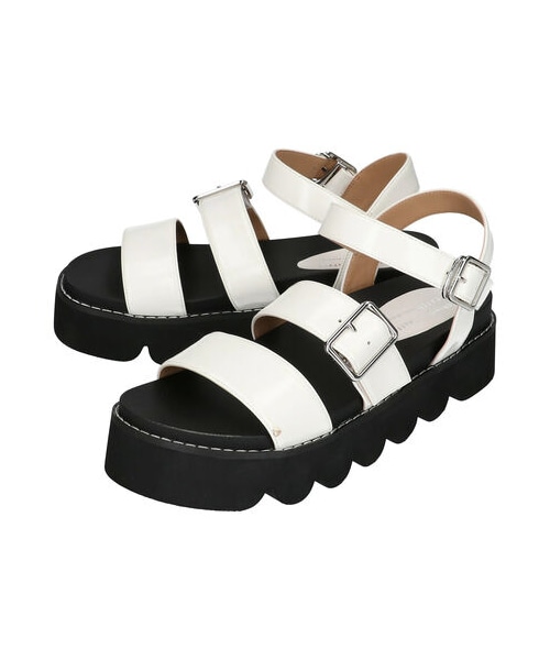 earth music&ecology（アースミュージックアンドエコロジー）の「ORientalTRaffic 厚底ストラップサンダル（シューズ・ホワイト/ブラック・S/M/L）」の12枚目の写真