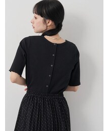 earth music&ecology（アースミュージックアンドエコロジー）の「【予約】ドットボタン5分袖リブプルオーバー（トップス）」